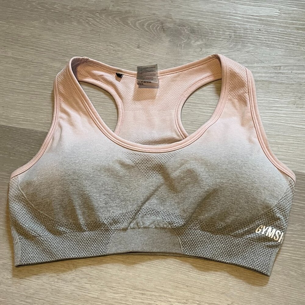 Gymshark Sports Bra (pink/grey, size M)